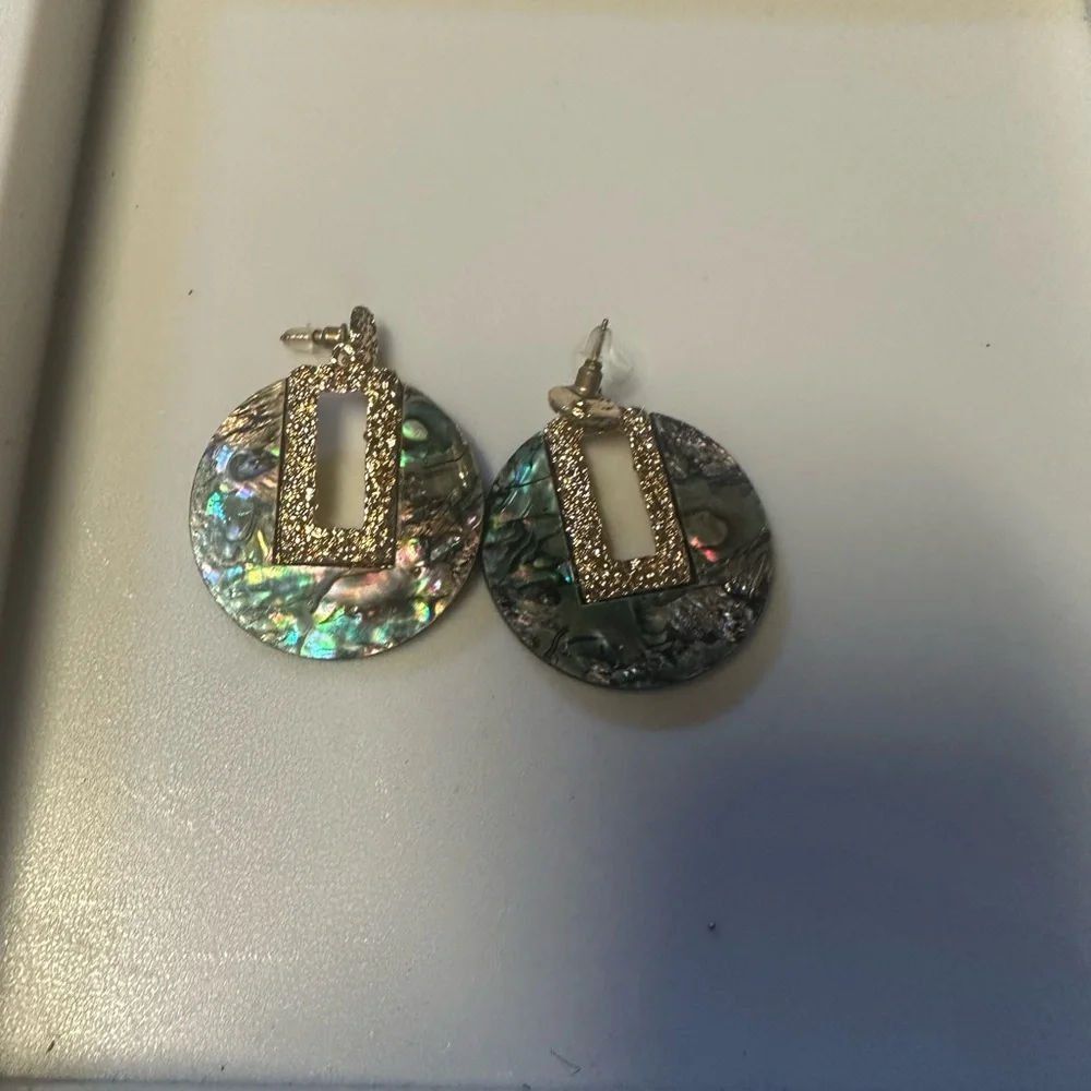 Elegant Abalone and Gold‎ Earrings